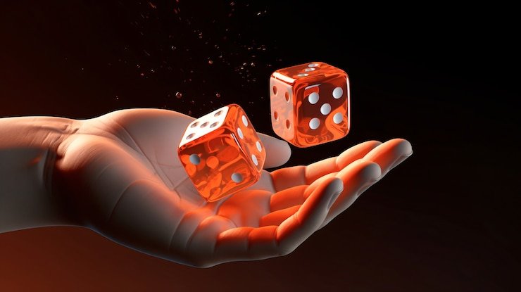 Tampilan mobile Lucky Dice yang kontras